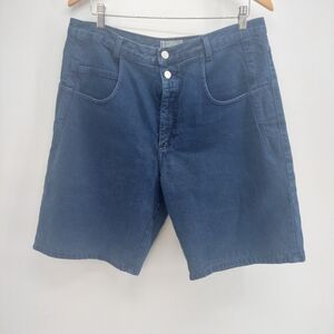 Vintage Y2k 90s Guess Marciano Dark Blue Jean Shorts Style # 10975  Size 36